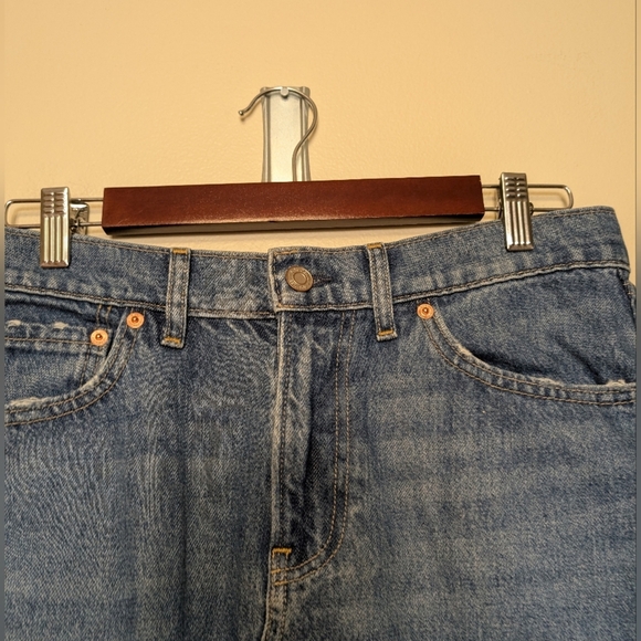 GAP Women’s Denim Midi Skirt Tall 29/8T High Rise Raw Hem 100% Cotton Button Fly - Picture 4 of 8